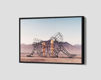 Skulptur av Inner Child, Alexander Milov, kanvas, Burning Man, väggkonst, modern skulptur, inramad canvastavla, P201, födelsedagspresent