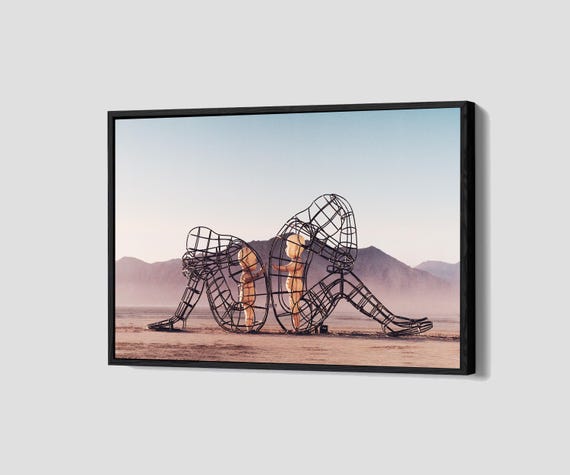 Inner Child Sculpture Poster Alexander Milov Canvas  Burning Man Wall Art Modern Sculpture Framed Canvas Print P201 Birthday Gift