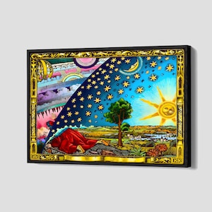 Gravure Flammarion Poster Cosmos Canvas Modern Office Wall Art Astronomy Framed Canvas Print Gift For Home Decor P81 Birthday Gift