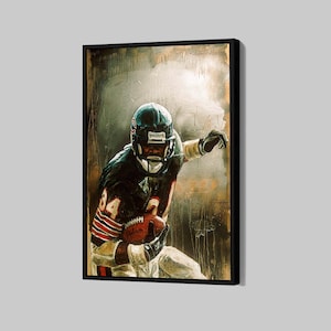 Walter Payton Poster Chicago Bears Canvas Football Wall Art NFL Framed Canvas Print Sports Gift Home Decor P238 Birthday Gift