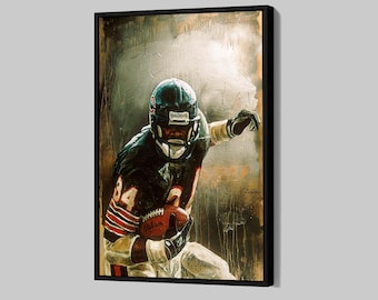 Walter Payton Poster Chicago Bears Canvas Football Wall Art NFL Framed Canvas Print Sports Gift Home Decor P238 Gift