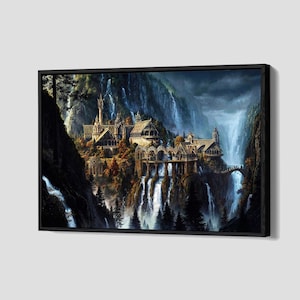 Rivendell Poster Lord of the Rings Canvas LOTR Canvas Fantasy Movie ...