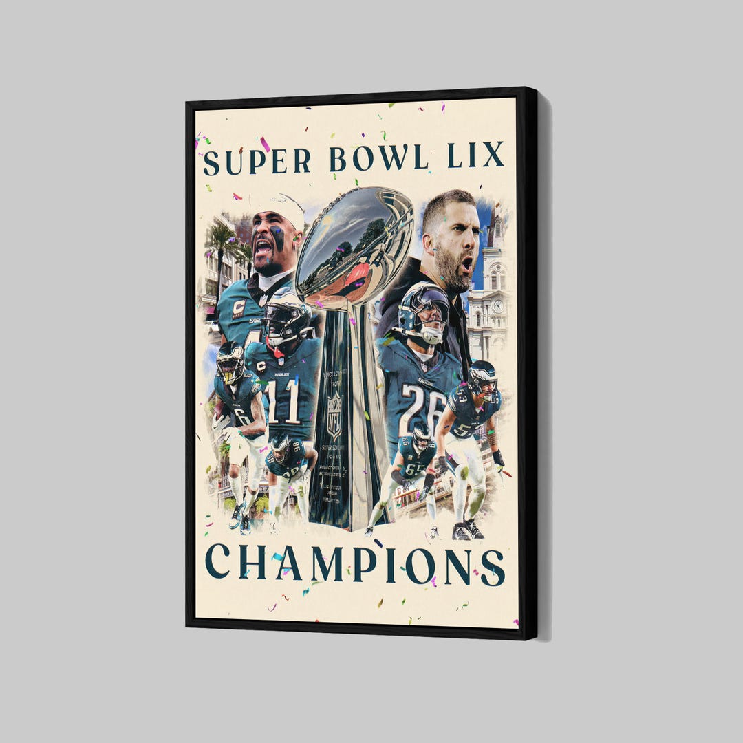 Philadelphia Eagles Super Bowl LIX Champions Poster Football Canvas NFL ...
