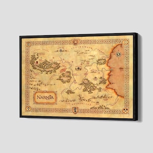 Die Chroniken von Narnia Karte Poster Edmund Pevensie Leinwand Hexe und die Garderobe Wand Kunst Gerahmt Leinwand P220