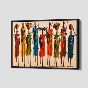 Masai Poster Abstract African Canvas Print African Wall Art African Triptych Framed Canvas Print Maasai Home Decor P3 Birthday Gift