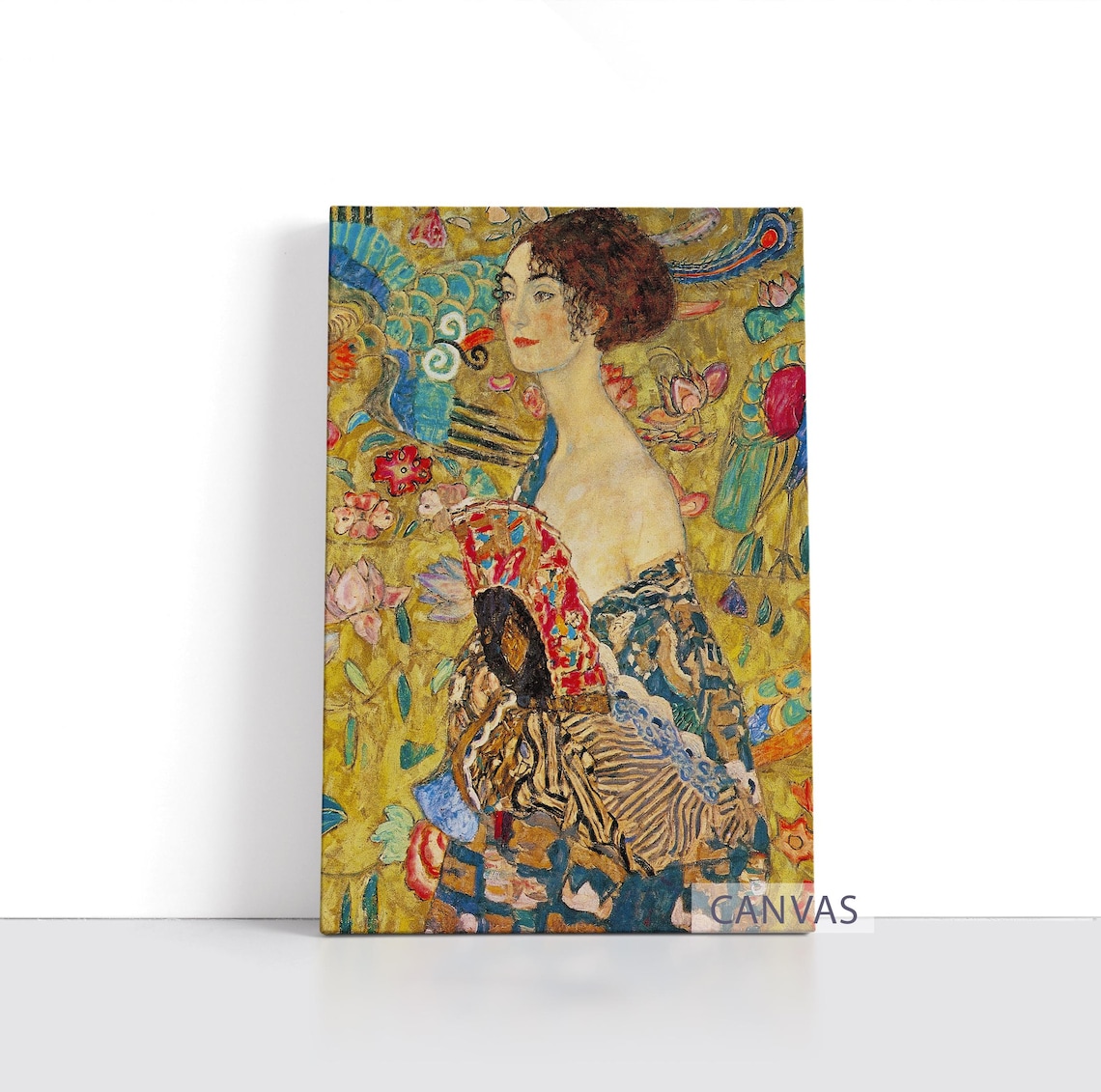 Gustav Klimt Lady With Fan Poster Reproduction Canvas Klimt Lady Wall ...