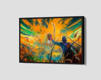Póster de la tarjeta Disco Elysium, lienzo para videojuegos, arte de pared para fanáticos de los juegos, impresión en lienzo enmarcada Revachol, decoración del hogar, regalo de cumpleaños P63