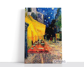Van Gogh Café Terrace at Night Poster Impressionist Canvas Van Gogh Wall Art Night Terrace Framed Canvas Print P231 Birthday Gift