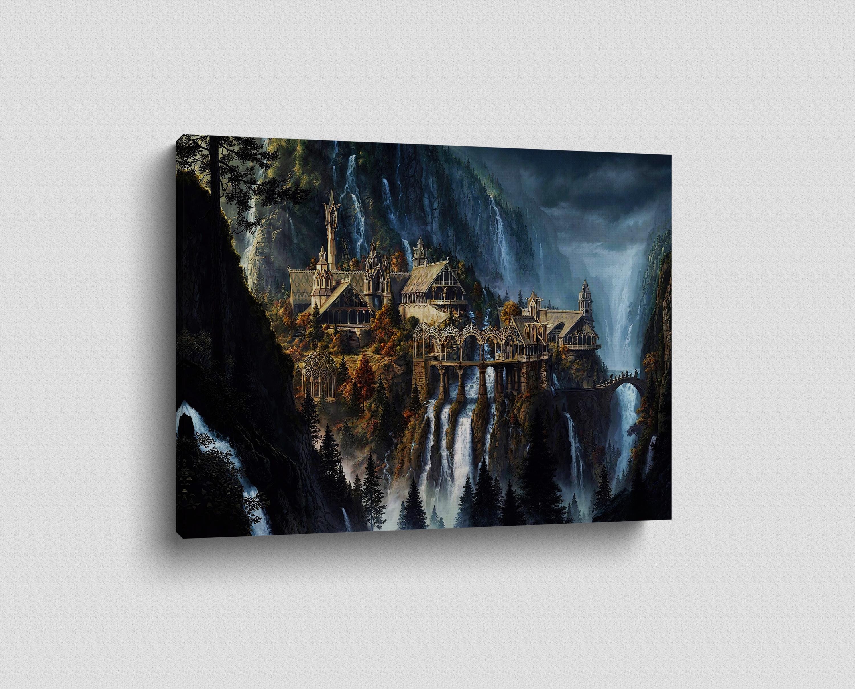 Rivendell Poster Lord of the Rings Canvas LOTR Canvas Fantasy Movie ...