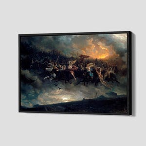 The Wild Hunt Of Odin Poster Norse Mythology Canvas Peter Nicolai Arbo Wall Art Framed Canvas Print Home Decor P47 Birthday Gift