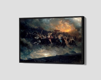 The Wild Hunt Of Odin Poster Norse Mythology Canvas Peter Nicolai Arbo Wall Art Framed Canvas Print Home Decor P47 Birthday Gift