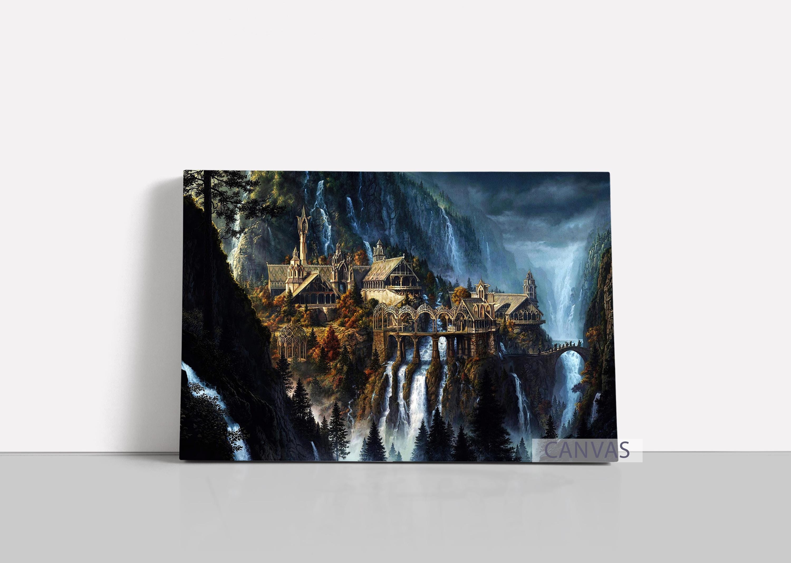 Rivendell Poster Lord of the Rings Canvas LOTR Canvas Fantasy Movie ...