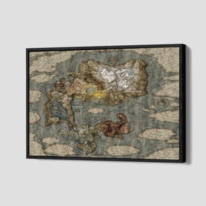Elden Ring Map Poster Land zwischen Leinwand Spielkarte Wand Kunst Elden Ring Leinwand Druck Alte Karte Wohnkultur P72