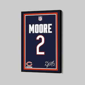 DJ Moore Poster Chicago Bears Canvas Football Wall Art NFL Framed Canvas Print Sports Home Decor P64 Birthday Gift