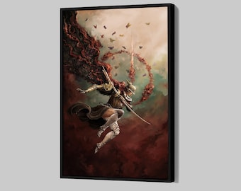 Elden Ring Poster Malenia Canvas Gaming Wall Art Gift For Gamers Framed Canvas Print Malenia Home Decor P73 Birthday Gift