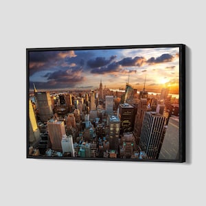Manhattan Poster New York City Canvas Manhattan Skyline Wall Art Urban Framed Canvas Print Home Decor P139