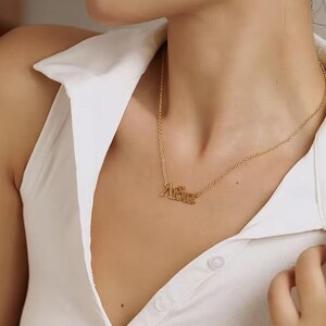 Custom Greek Name Necklace | Personalized Greek Alphabet Name Jewelry | 18K Gold Silver  Greek Hellenic Name Chain, Gift for Greek Friends