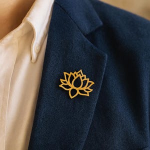 Broche de flor de loto, prendedor espiritual para hombre y mujer, prendedor de acero inoxidable con forma de flor, símbolo de pureza e iluminación, regalo para amantes del yoga y el zen.