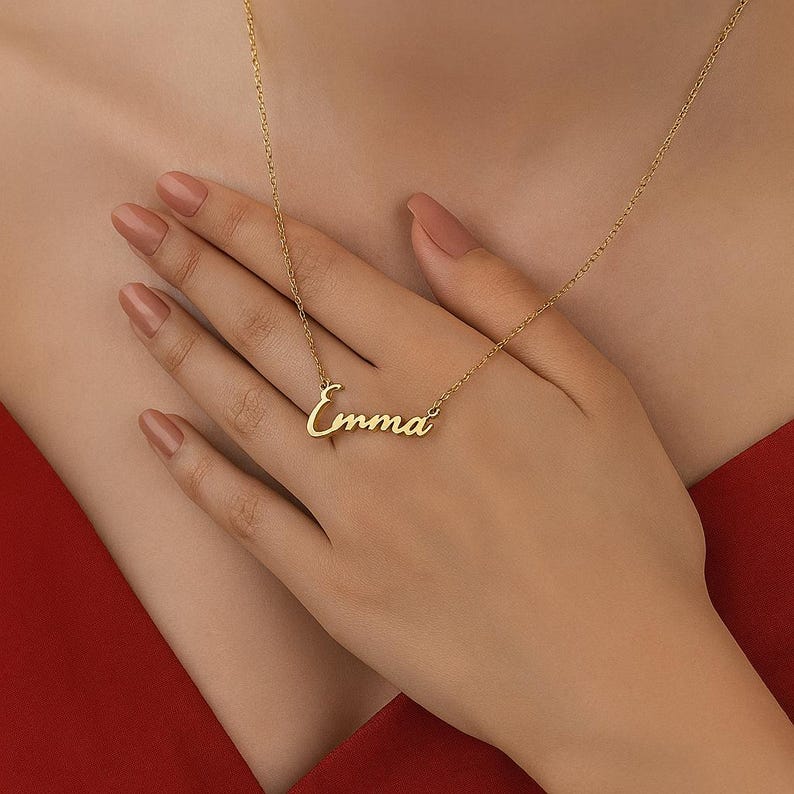Custom Dainty Name Necklace | Personalized Name Jewelry Script Font, Name Necklace Mom, Gift for Her, BFF Gift, Cursive Writing Necklace