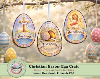 Resurrection Eggs Craft Printable | Christian Easter Craft for Kids | Sunday School Easter Activity | Bible Story Lesson