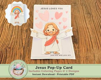 Jesus Loves You Craft for Kids | Christian Kids Craft Printable | Sunday School Bible Activity