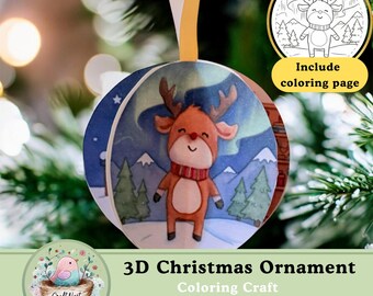Christmas Ornaments - Printable Holiday Craft for Kids (Color and Coloring Pages)