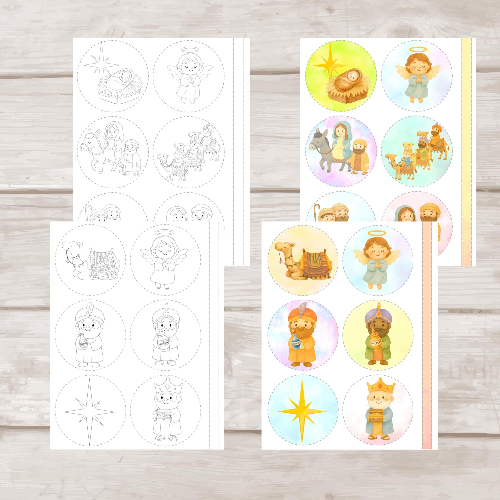 Nativity Ornaments - Printable Christmas Craft for Kids (color and ...
