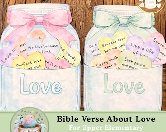 Christian Valentine Craft | Bible Verse Love Jar (Digital Download) for age 8 to 12