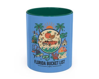 Florida Map Artwork Mug | Colorful 11oz 15oz Ceramic Mug