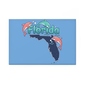 Florida State Outline Button Magnet Rectangle
