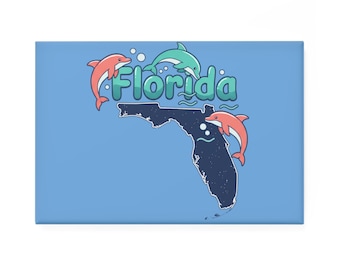 Florida State Outline Button Magnet Rectangle
