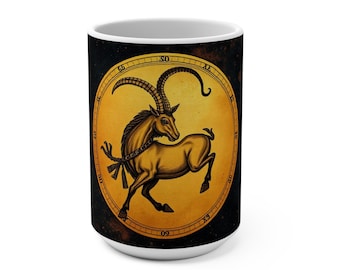 Capricorn Zodiac Goat Mug | Astrology Coffee Cup, Star Sign Capricorn
