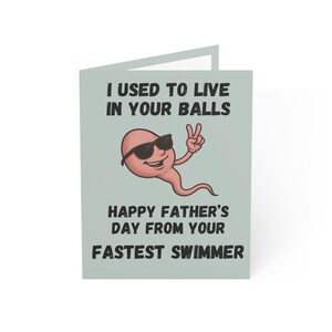 Funny Fathers Day Card, Happy Fathers Day from your Fastest Swimmer, Dad Humor, Punny Father's Day Card, Gift for Dad, Dad Joke Card