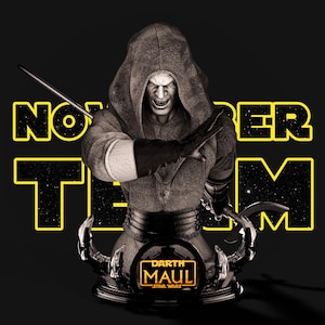 Darth Maul 3D Printed star wars three piece GREY - 8in