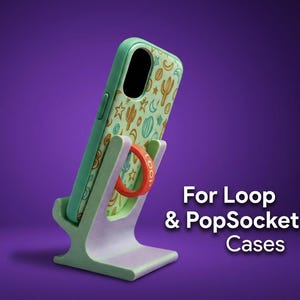 PopSocket & Loop Case Phone Stand | Grip‑Case Compatible Holder | 3D Printed Desk Stand