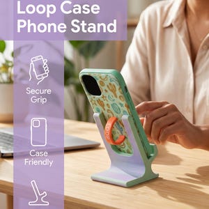 PopSocket & Loop Case Phone Stand | Grip‑Case Compatible Holder | 3D Printed Desk Stand