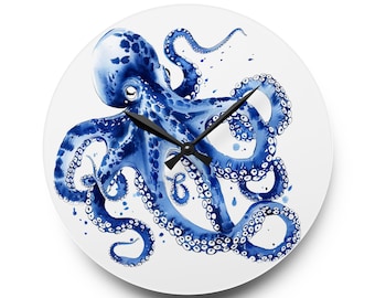 Watercolour Octopus Clock