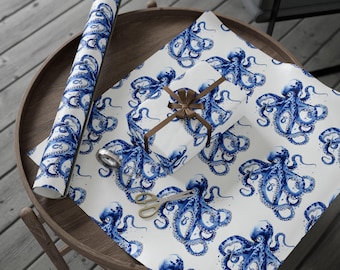 Watercolour Octopus wrapping papper