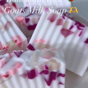 Hand Made Artisan Soap made with Goats Milk (Scent: Bohemian Rose)