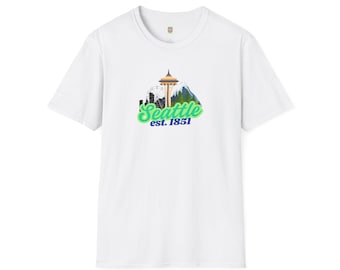 Seattle Skyline T-Shirt | Space Needle, Mountains, est. 1851