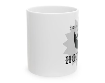 Dads with Beards Are Hotter Coffee Mug | Funny Graphic, Retro Badge