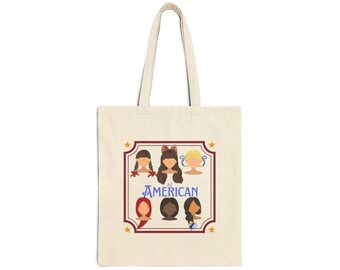 All American Girl Faces Tote Bag | Diverse Hairstyles Canvas Tote