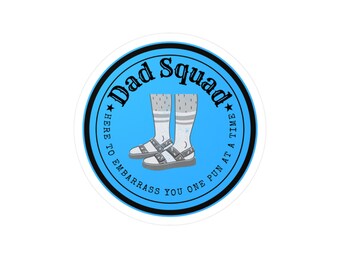 Dad Squad sandals and socks sticker Kiss-Cut Vinyl Decals | funny dad decal