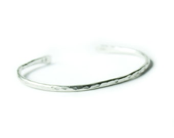 Handcrafted Sterling Silver Hammered Cuff Bracelet