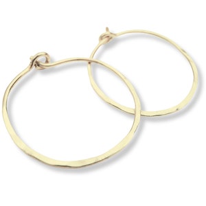 14k Gold-Filled Hoop Earrings – Hand-Hammered 3cm Hoops – Lightweight, Minimalist Jewelry – Everyday Gold Earrings Gift