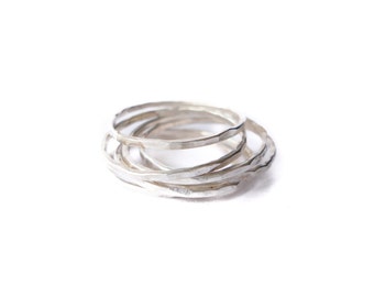 Set of Seven Sterling Silver Stacking Rings