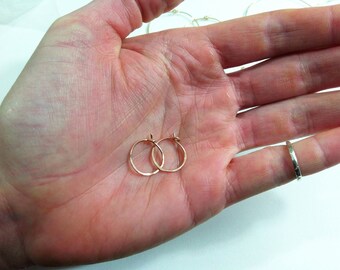 Hypoallergenic Hammered 14k Rose Gold-filled Hoop Earrings, 1.5cm Width