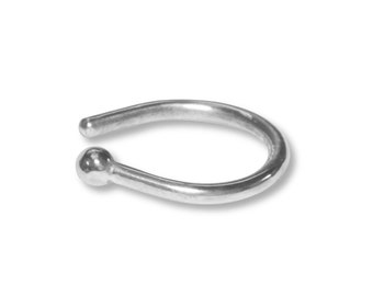 18g Sterling Silver Nose Hoop, Horseshoe Style