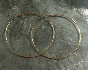 14k Yellow Gold-filled Hoop Earrings, 5 cm Width