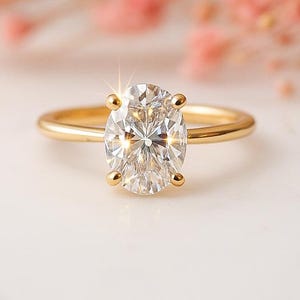 1.00 Carat Oval Cut Lab Grown Diamond Solitaire Engagement Ring, E-VS1 , White Gold, Yellow Gold, 14k, 18K, IGI Certified, Free Engraving